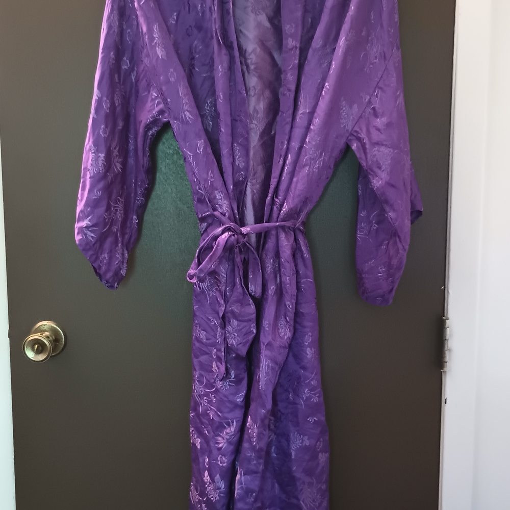 Purple Floral Kimono Robe
